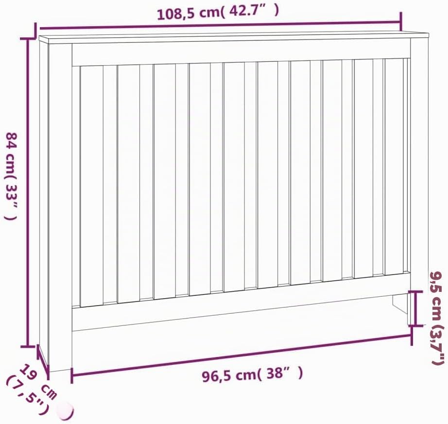 HOMIUSE 108,5x19x84 cm Heizkörper Verkleidung Heizung Heizkörper Abdeckung Landhausstil Heizungsverk