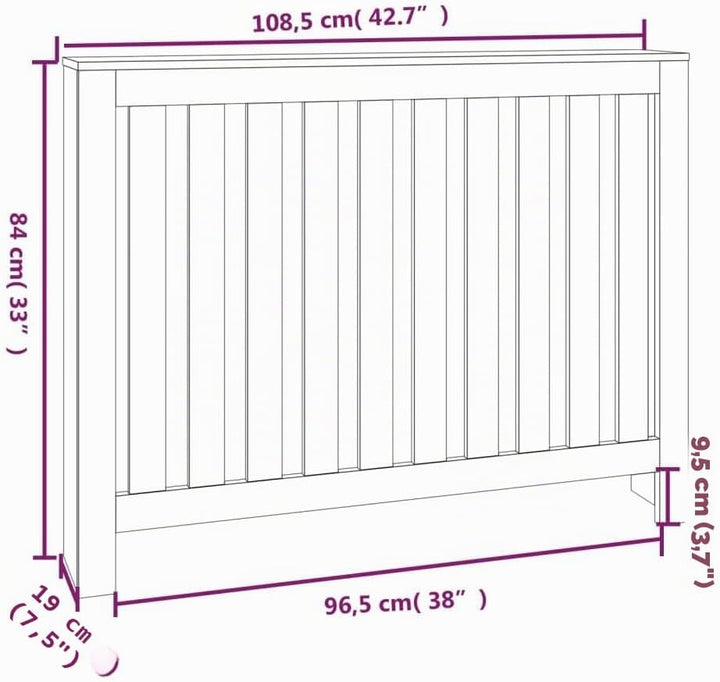 HOMIUSE 108,5x19x84 cm Heizkörper Verkleidung Heizung Heizkörper Abdeckung Landhausstil Heizungsverk