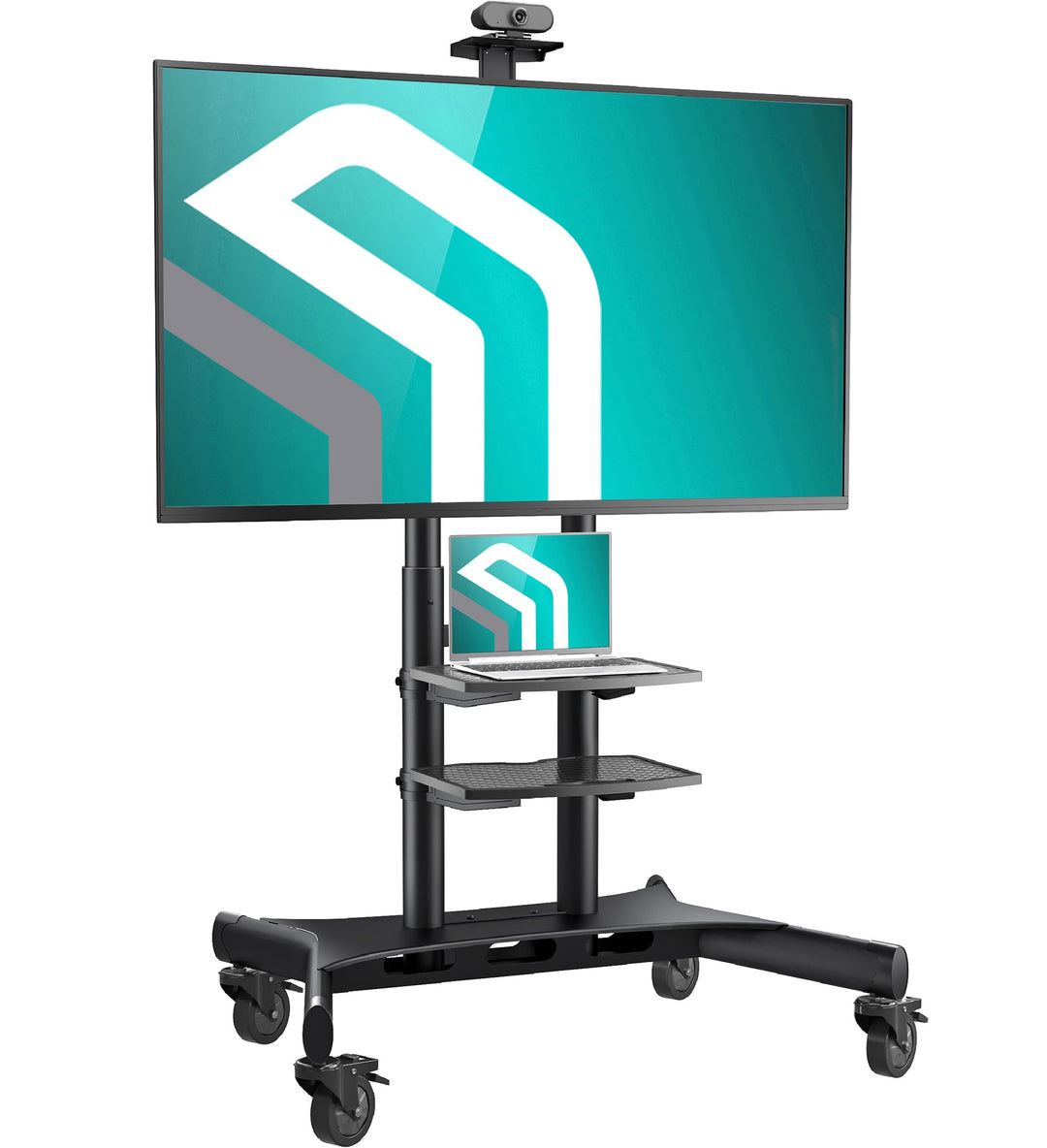ONKRON Mobiler TV Ständer höhenverstellbar für 50” - 86” TVs bis zu 105 kg - Fernsehständer mit Roll