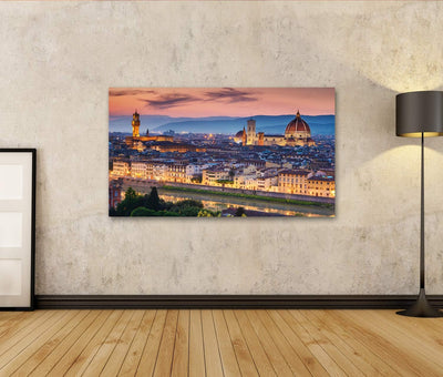 Bild Bilder auf Leinwand Schöner Sonnenuntergang über Kathedrale von Santa Maria del Fiore (Duomo),