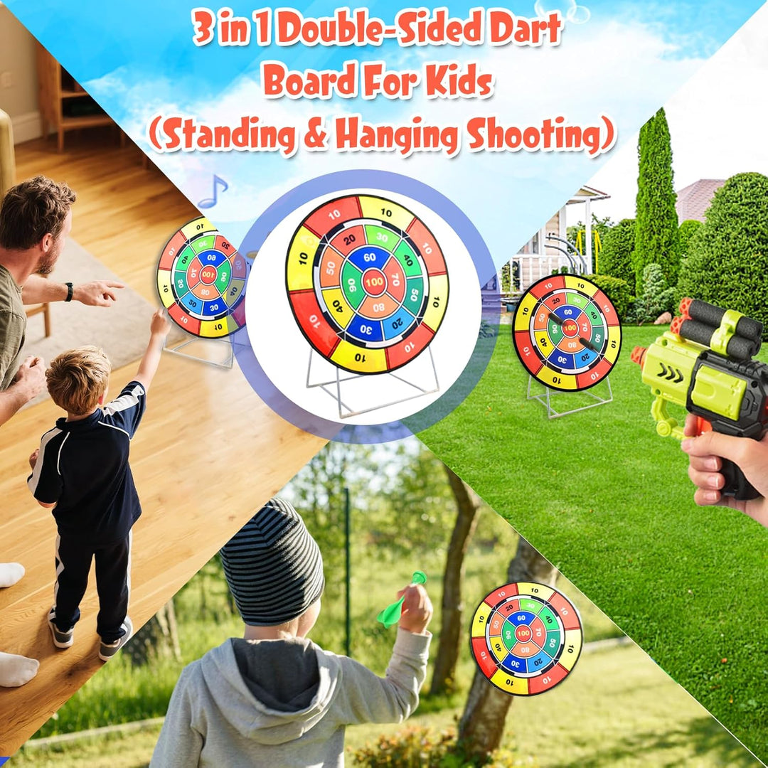 Dartscheibe für Kinder, 29"(73 cm) Doppelseitiges Dartscheiben Gartenspiel, Stehendes & Hängendes Wu