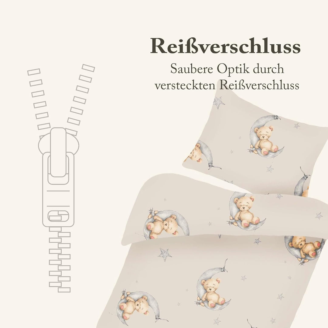 Bestlivings Kinder Bettwäsche 2-TLG (100x135cm / 40x60cm) Bettdecken Set, 100% Baumwolle - Babybettw