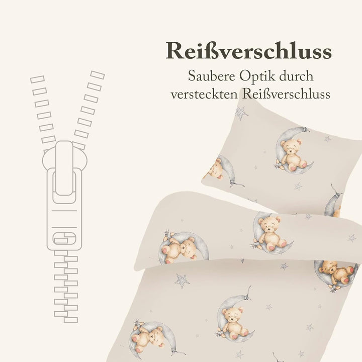 Bestlivings Kinder Bettwäsche 2-TLG (100x135cm / 40x60cm) Bettdecken Set, 100% Baumwolle - Babybettw