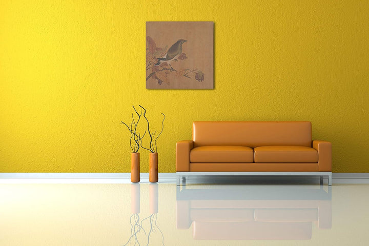 Printed Paintings Leinwand (60x60cm): Nicht identifizierter Künstler - Vogel auf Zweig 60x60 cm, 60x