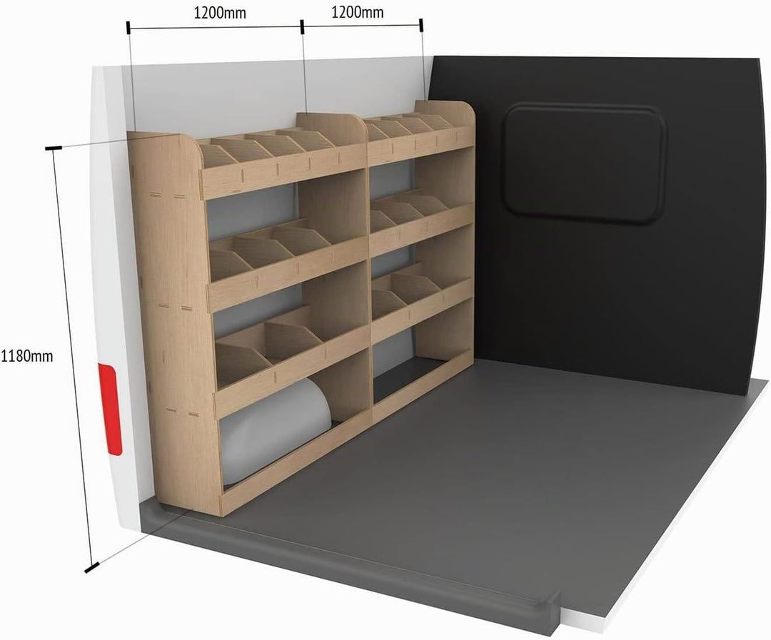 Vanify - Kompatibel mit Ford Transit Custom L2 2012+ Fahrzeugeinrichtung Fahrzeugregale, komplette F