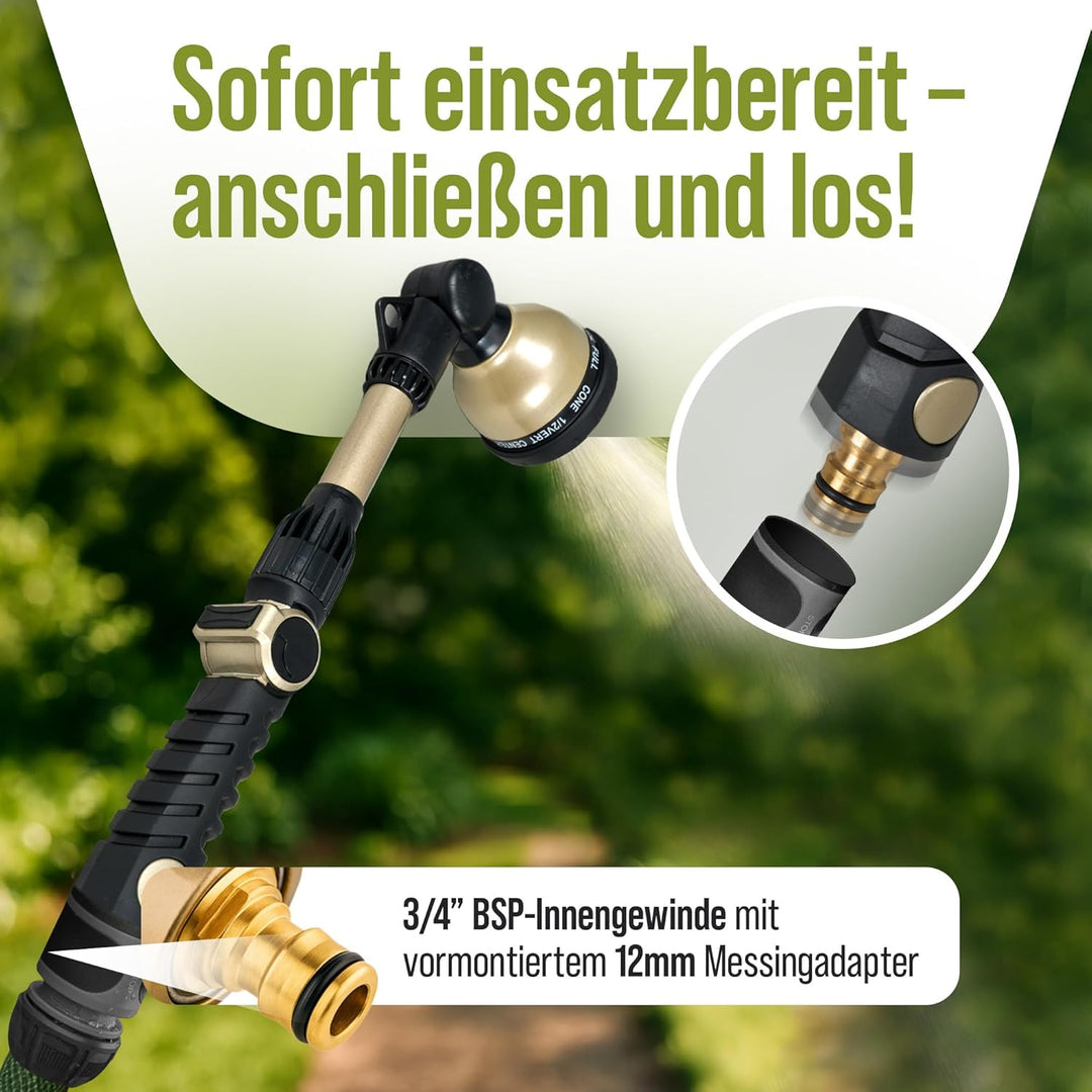 rainfactory Giessstab für Garten [10 Sprühmodi] Wasser-Brausestab, langer Aluminium Comfort-Stab | G