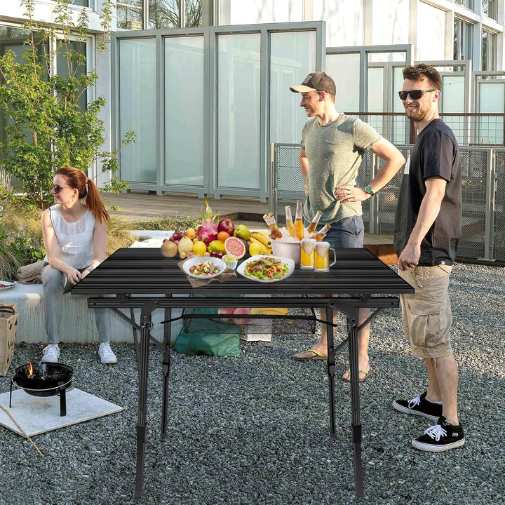 Alu Campingtisch Faltbar Höhenverstellbar Klapptisch 90 x 52 cm Falttisch mit Netzbeutel und Trageta