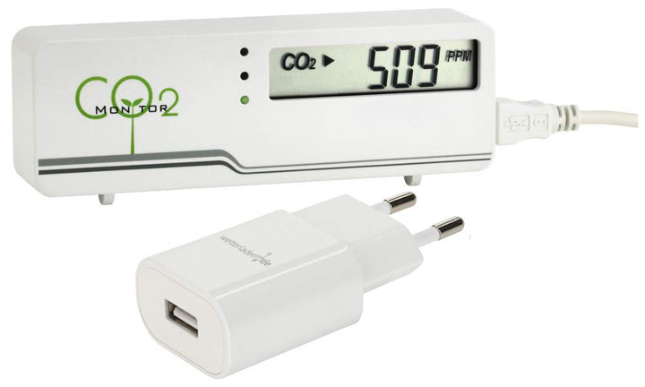 TFA Dostmann AirControl Mini CO2 Messgerät TFA 31.5006 Raumluftüberwachung (Weiss inkl. Netzteil), W