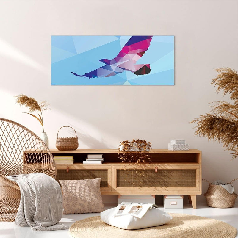 Wandbilder Dekoration Wohnzimmer Eagle Illustration modern Grafik Panorama Bilder auf Leinwand 120x5