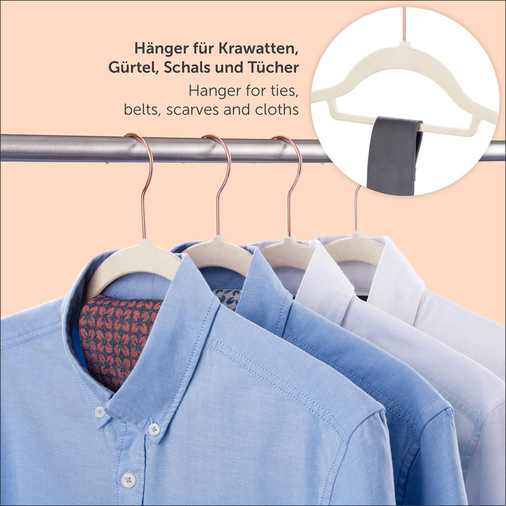 Blumtal 30 Stück Samt-Kleiderbügel - Samt-Kleiderbügel, rutschfest, um 360° drehbar, platzsparend, h