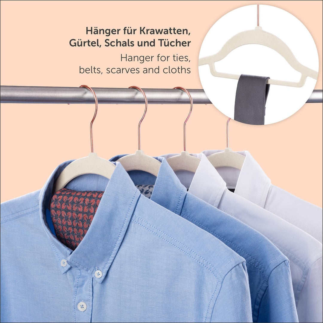 Blumtal Kleiderbügel 30 Stück - Kleiderbügel Samt 360° drehbar und belastbar - Kleiderbügel platzspa