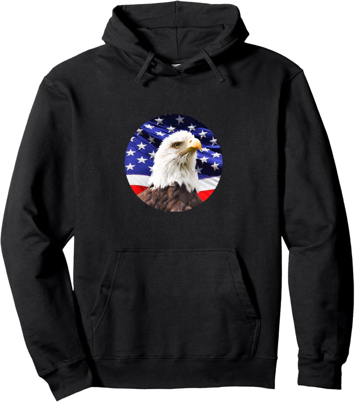 Amerikanischer Weisskopfseeadler USA Flagge 4. Juli Pullover Hoodie