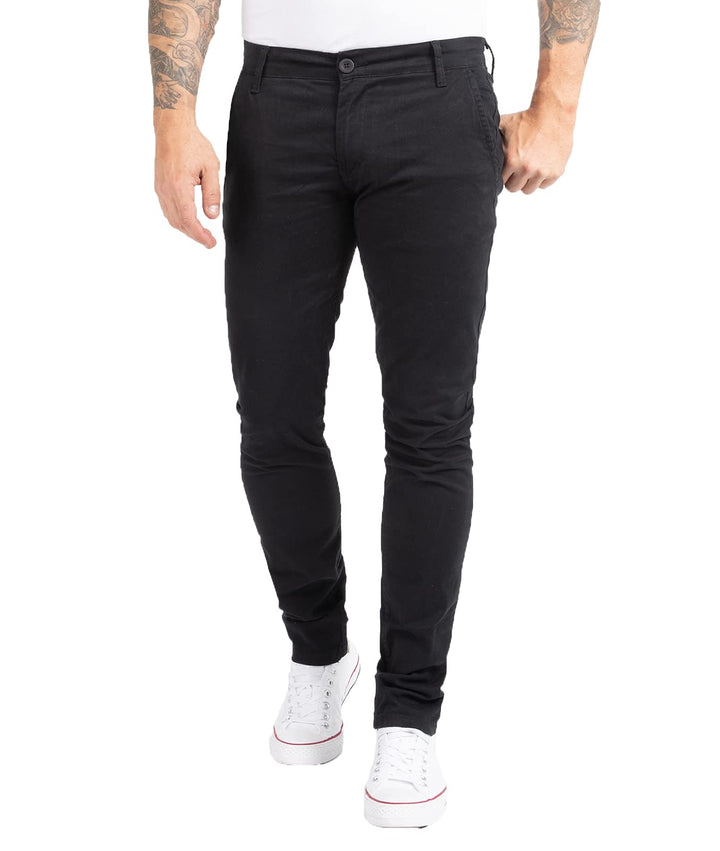 Indumentum Chino Hose Basic Slim Fit IS-305 30W / 30L Schwarz, 30W / 30L Schwarz