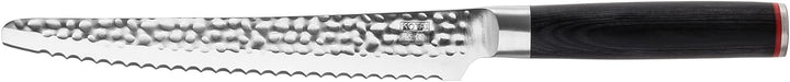 KOTAI Brotmesser| Messer mit Wellenschliff | 20-cm-Klinge | Von Hand gehämmert und geschärft | Ultra