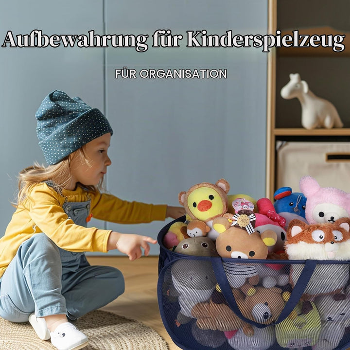 Pop Up Wäschekorb 2 Stk (36 * 36 * 58 cm), Klappbar Mit Griff, Faltbarer Mesh Aufbewahrungskorb, Lau