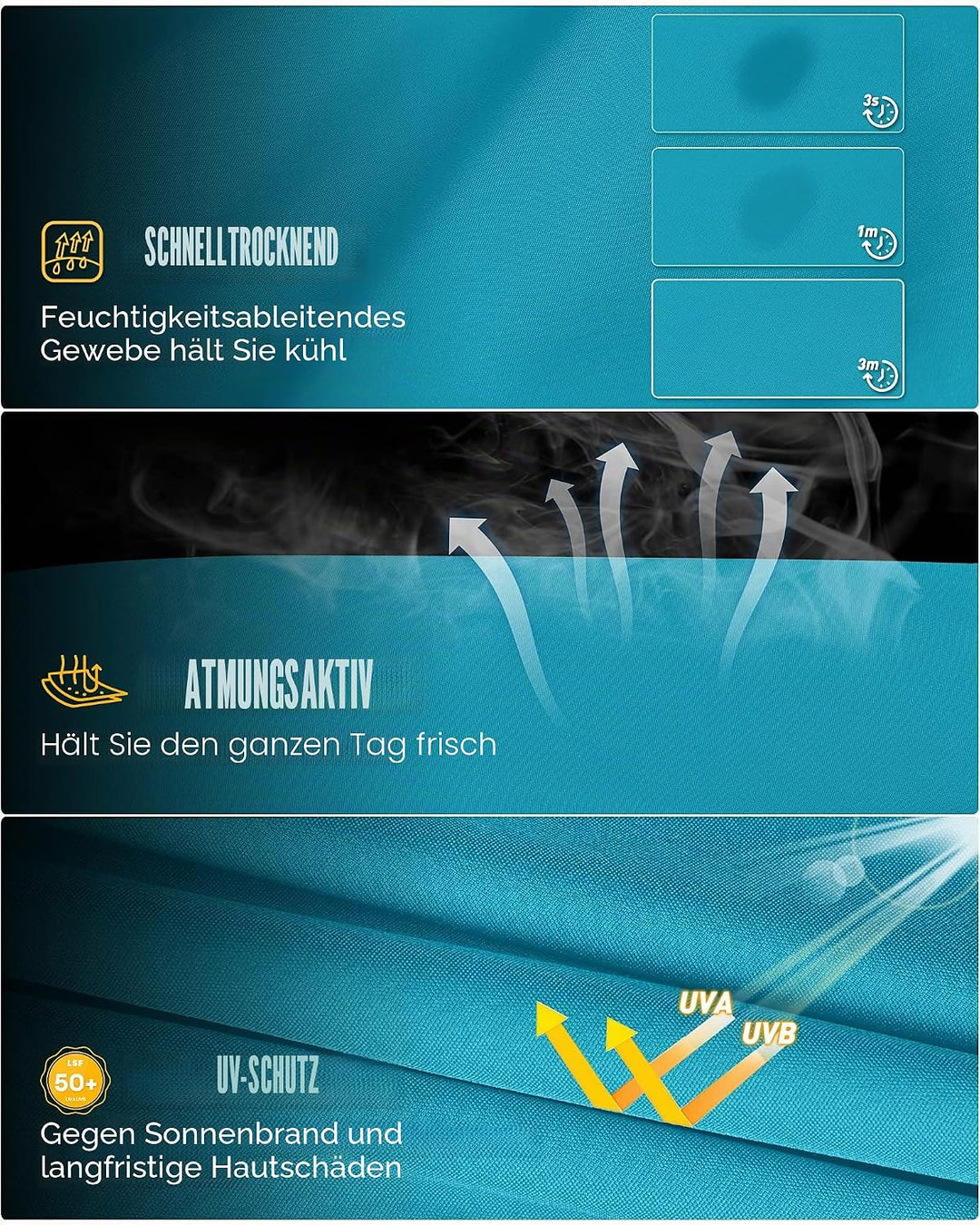 33,000ft Damen 3/4 Hose Capri Wanderhose Stretch Leichte Radhose Taschen Sommer Outdoor Golf Hose 38