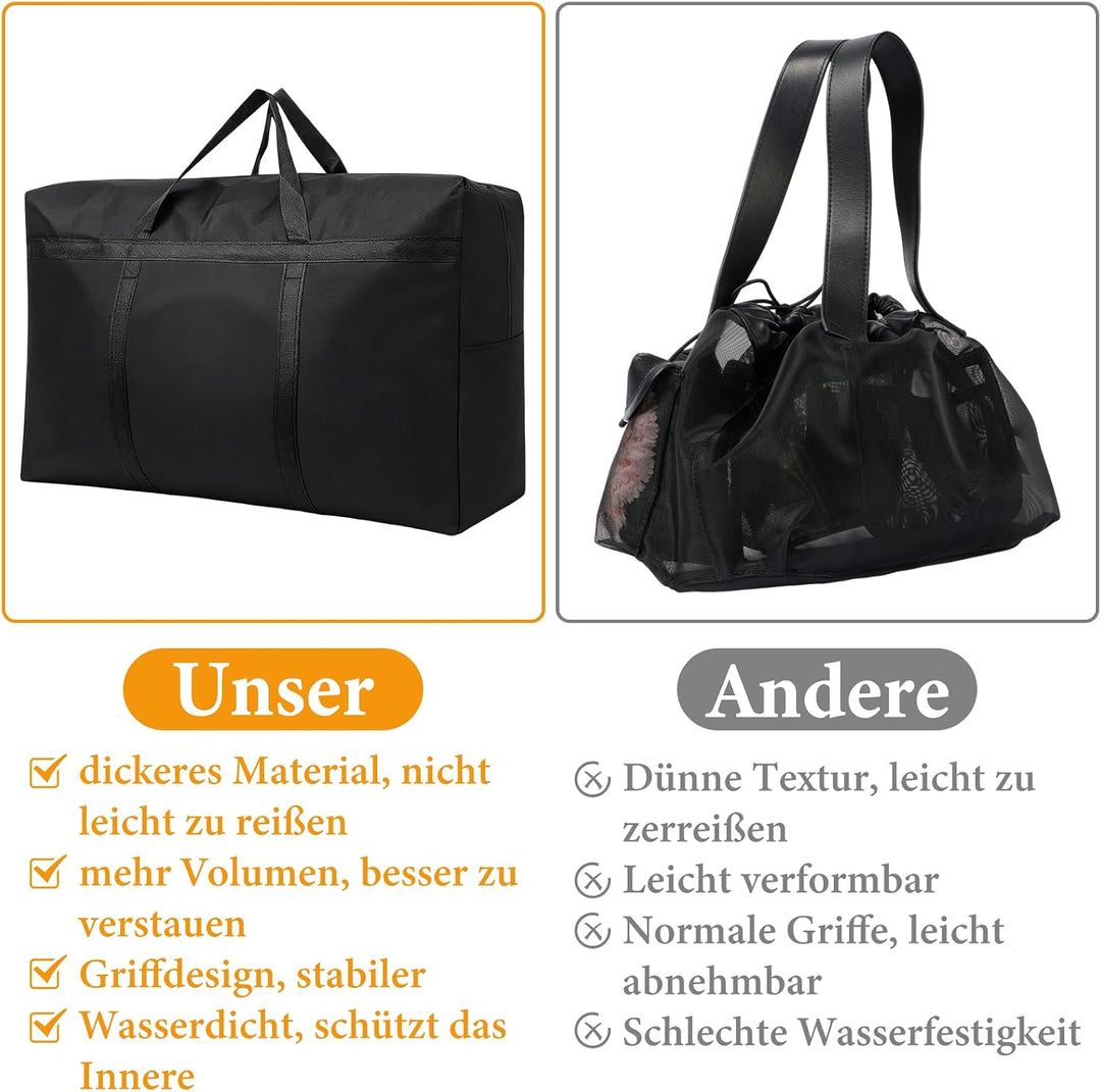 6 Stück Reisetaschen, 100x60x30cm Grosse Reisetasche Handgepäck, 180L Tragetasche, Aufbewahrungstasc