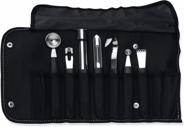 Berghoff Garnierset in Falttasche 8-teilig, Edelstahl, Polypropylene, schwarz