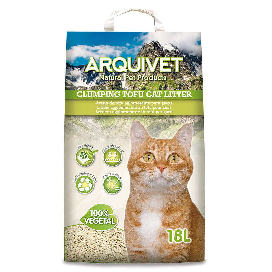 Tofu Katzenstreu 18 L - Bindend und saugfähig Weiss 18L, Weiß 18L