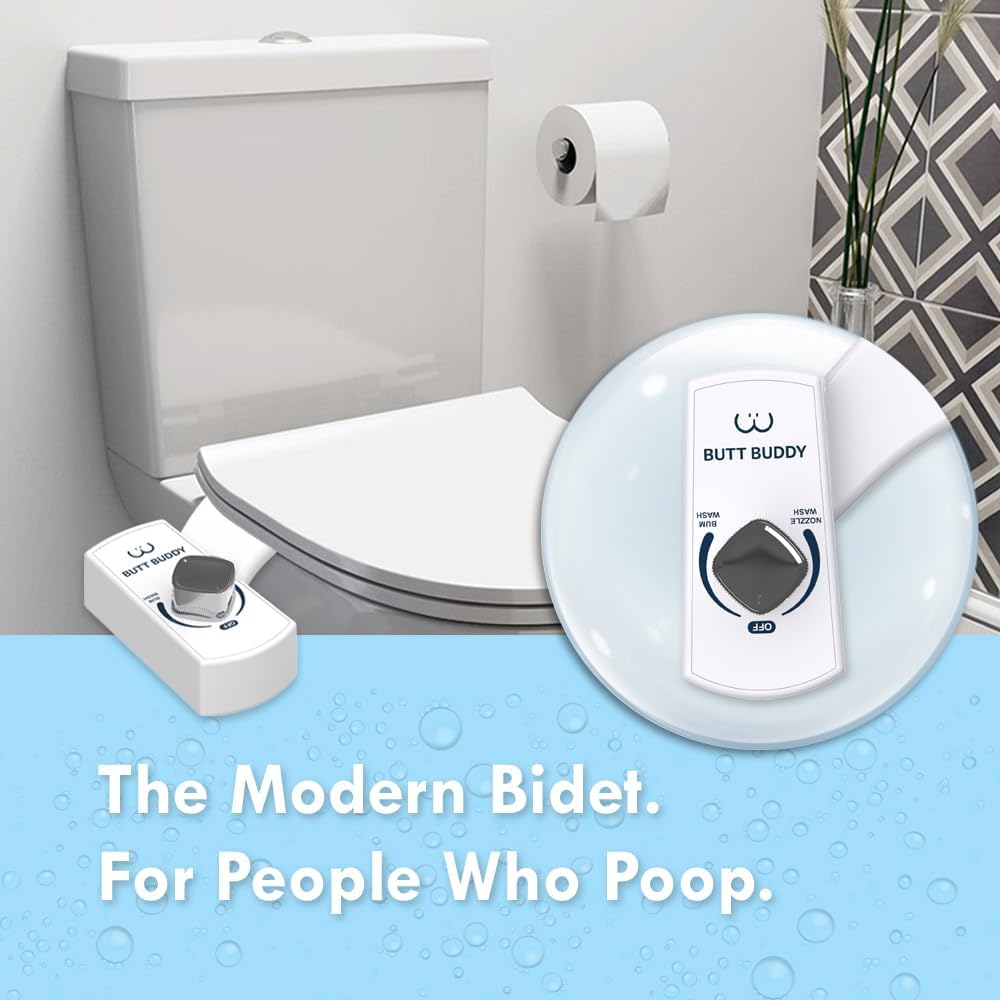 BUTT BUDDY - Bidet Toilet Seat Attachment & Fresh Water Sprayer (Easy to Install, Universal Fit, No