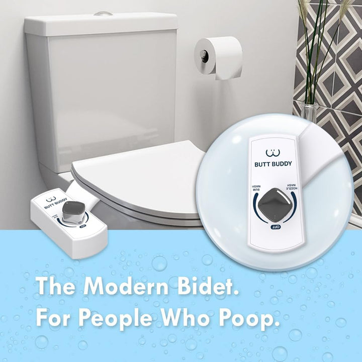 BUTT BUDDY - Bidet Toilet Seat Attachment & Fresh Water Sprayer (Easy to Install, Universal Fit, No
