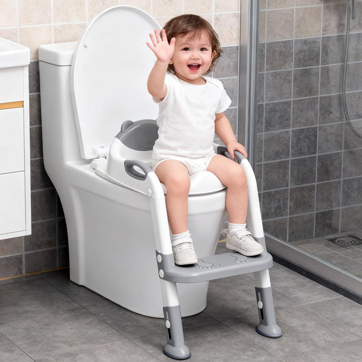 Toilettensitz Kinder mit Treppe, Upgraded WC Aufsatz für Kinder für Jungen und Mädchen, 2-in-1 Toile
