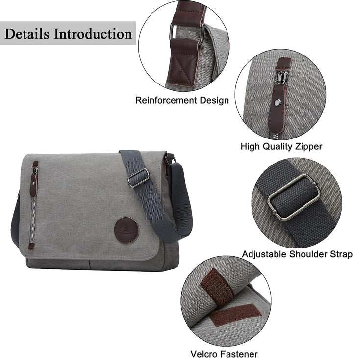 ZHIERNA Umhängetasche Herren für Herren und Damen, Canvas Messenger Bag, Vintage schultertasche für