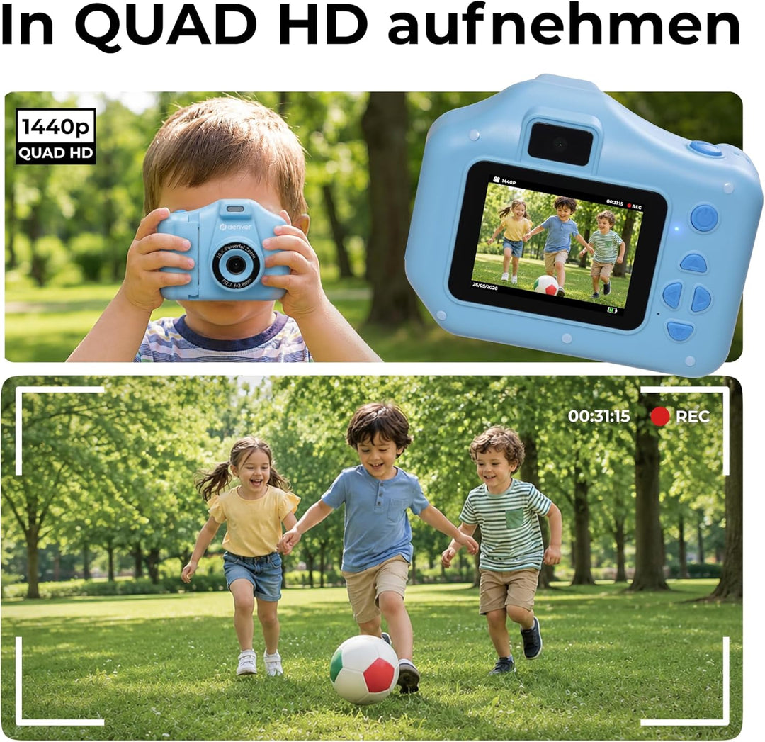 Denver KPC-1370BU Sofortbildkamera Kinder mit 2,8" Display | Sofortdruck Kamera für Kinder | Kinderk