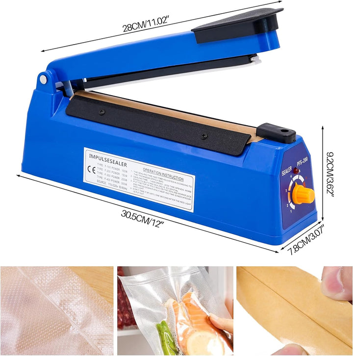 MOGOULUA 200 mm Heisssiegelgerät Folienschweissgerät Balkenschweissgerät Versiegelungsgerät Temperat