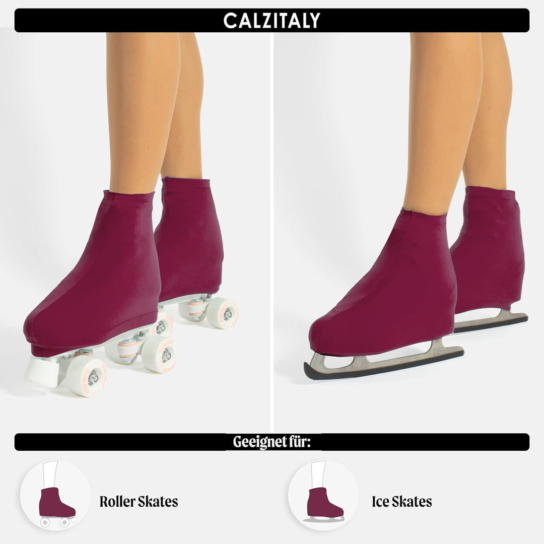 CALZITALY Skates Cover, Rollschuhe und Schlittschuhe Überzieher, Hautfarbe, Karamell, Schwarz, Schuh