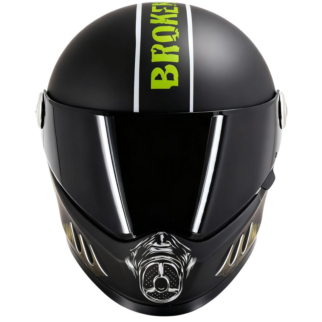 Broken Head Fighter Motorrad-Helm, Gas Man &amp; Hated and Proud | Zwei Designs (Gas Man und Hated &amp; Pro