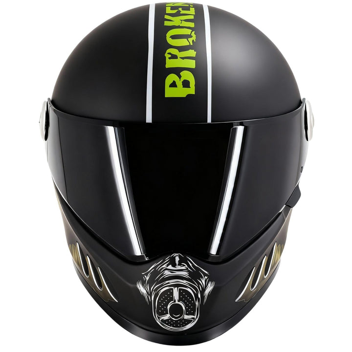 Broken Head Fighter Motorrad-Helm, Gas Man &amp; Hated and Proud | Zwei Designs (Gas Man und Hated &amp; Pro