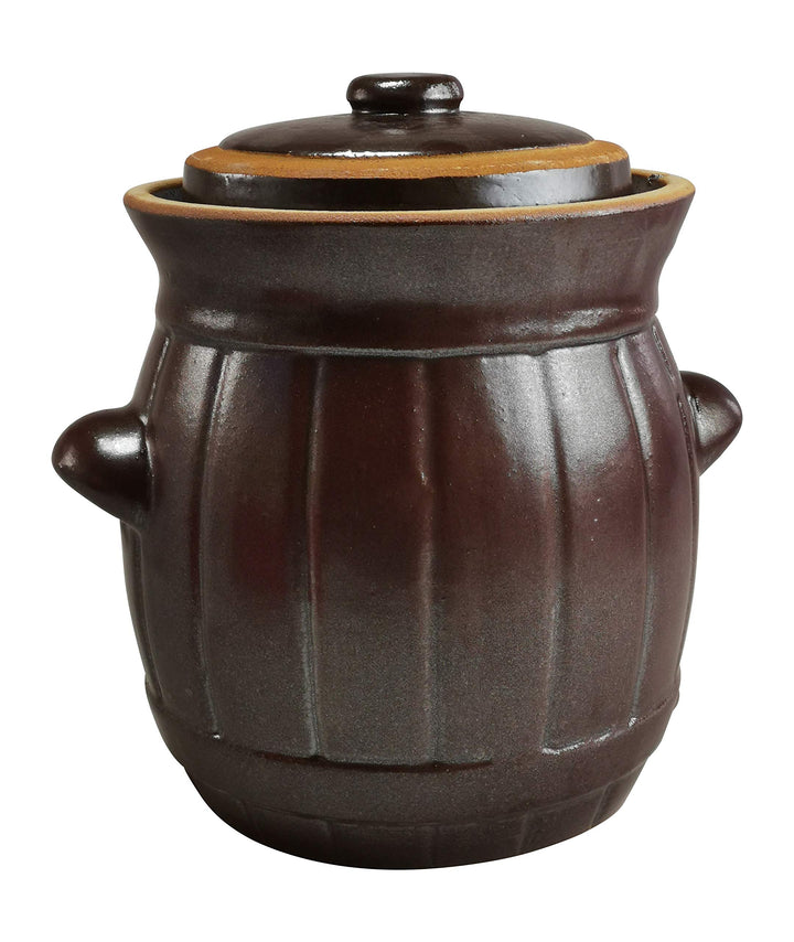Gärtopf Steinzeugtopf Rumtopf Sauerkrauttopf Inhalt 5 l mit Deckel bauchig Gärtopf 5 Liter - bauchig