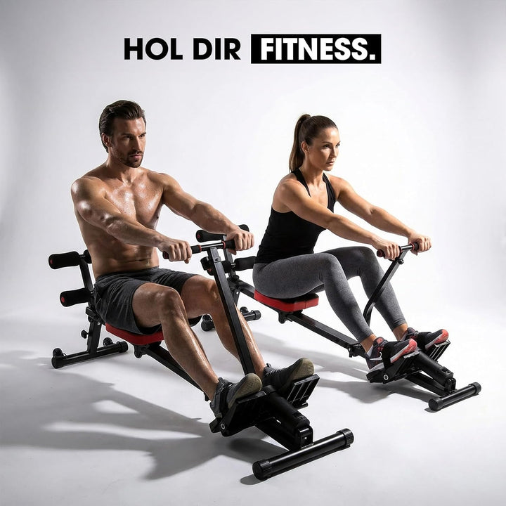 Kendox RowShaper - Rudergerät für Zuhause - Fitnessgerät für Cardio & Krafttraining - LCD Display -