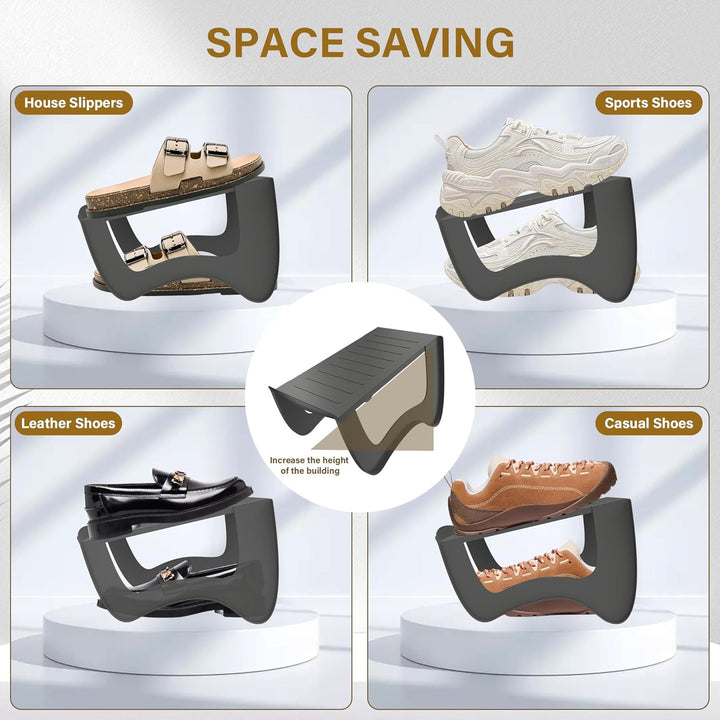 20 Stück rutschfest Schuhschlitz Organizer, Doppelschicht Schuhhalter, Schuhorganizer Schuhstapler a