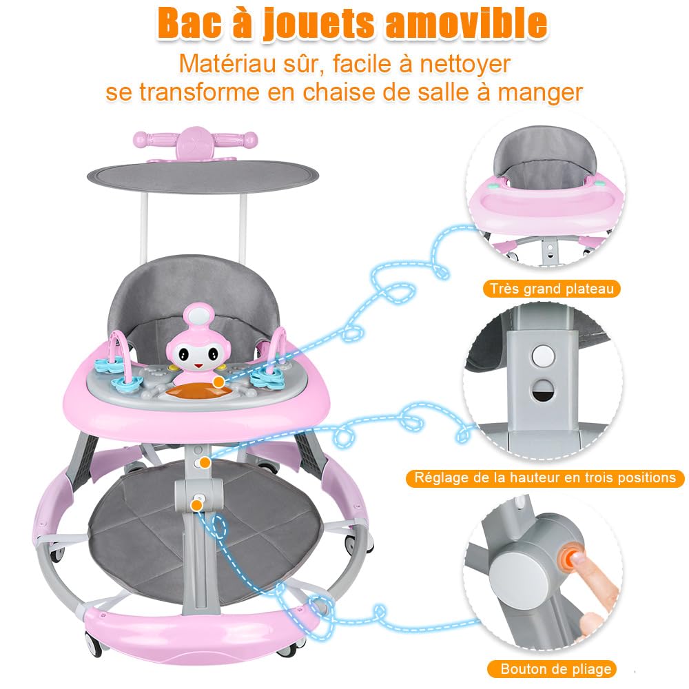 OHMG 3-in-1 Lauflernhilfe für Babys, mitwachsend, Mädchen & Jungen, Lauflernhilfe für Babys, mit Uni