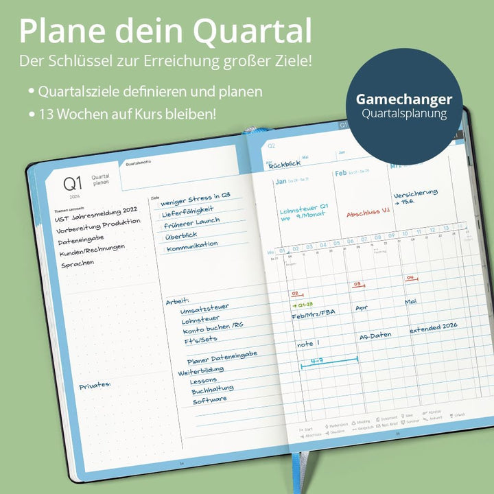 weekview compact note – der clevere Wochenplaner! Personal Organizer mit grossem Notizteil A6+ Leseb