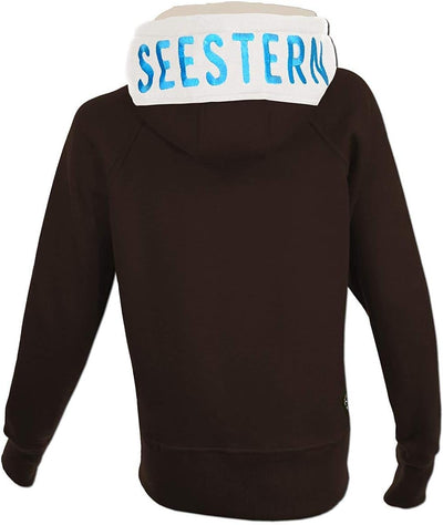 SEESTERN Damen Kapuzen Sweat Shirt Jacke Pullover Zip Hoody Sweater Gr.XS-XXL /1422-1622 XL Dunkel B