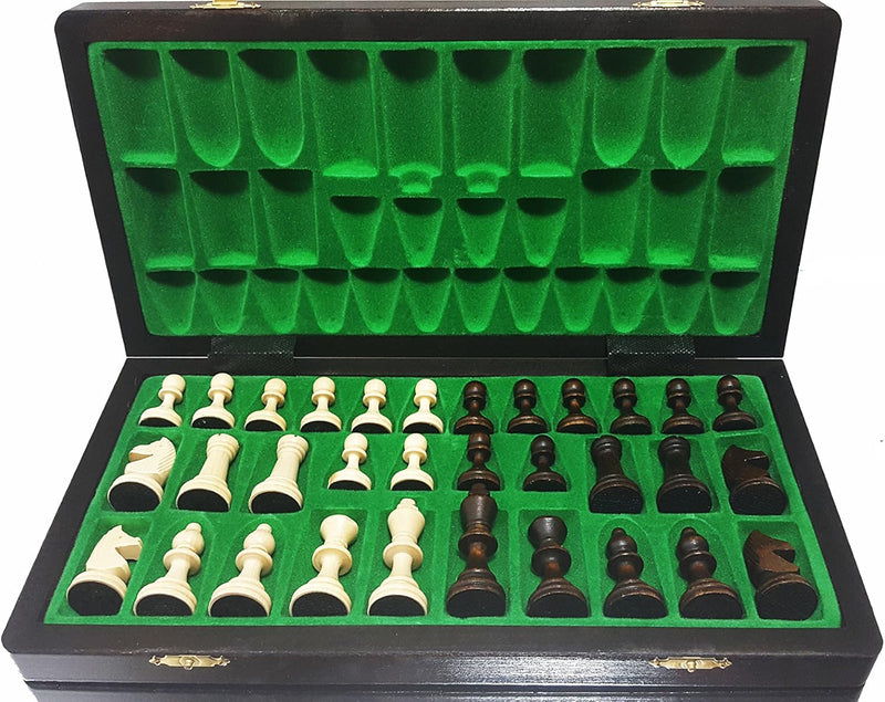 Schöne Travel Chess Schachspiel Holz Edel | Master of Chess | Schachbrett Gross 35 cm | Handgefertig