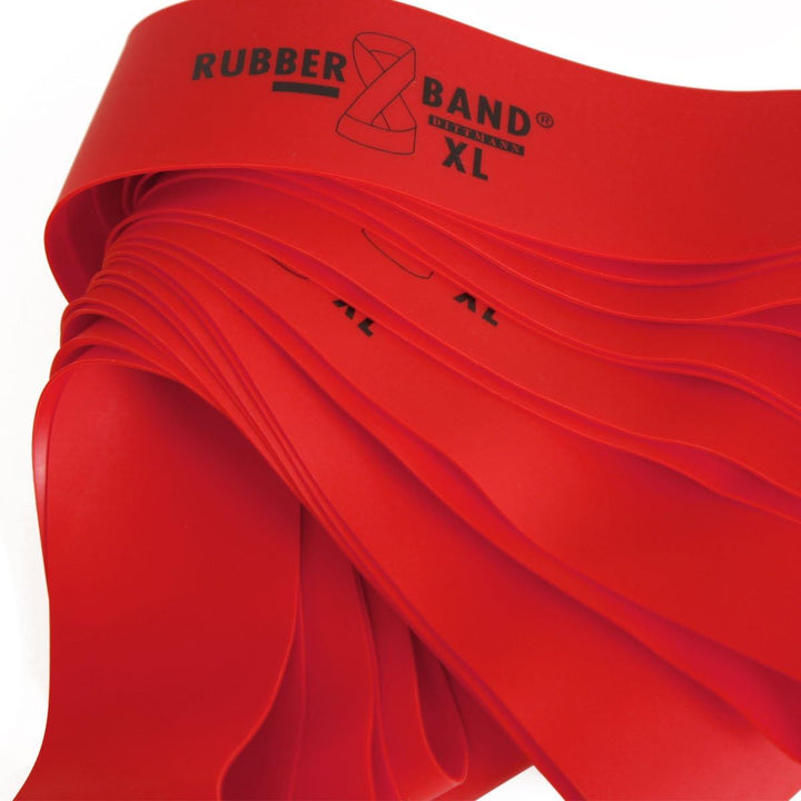 FTM Dittmann® Rubberband XL in Rot (stark), inkl Übungsflyer, für Muskelaufbau, Krafttraining und Fi