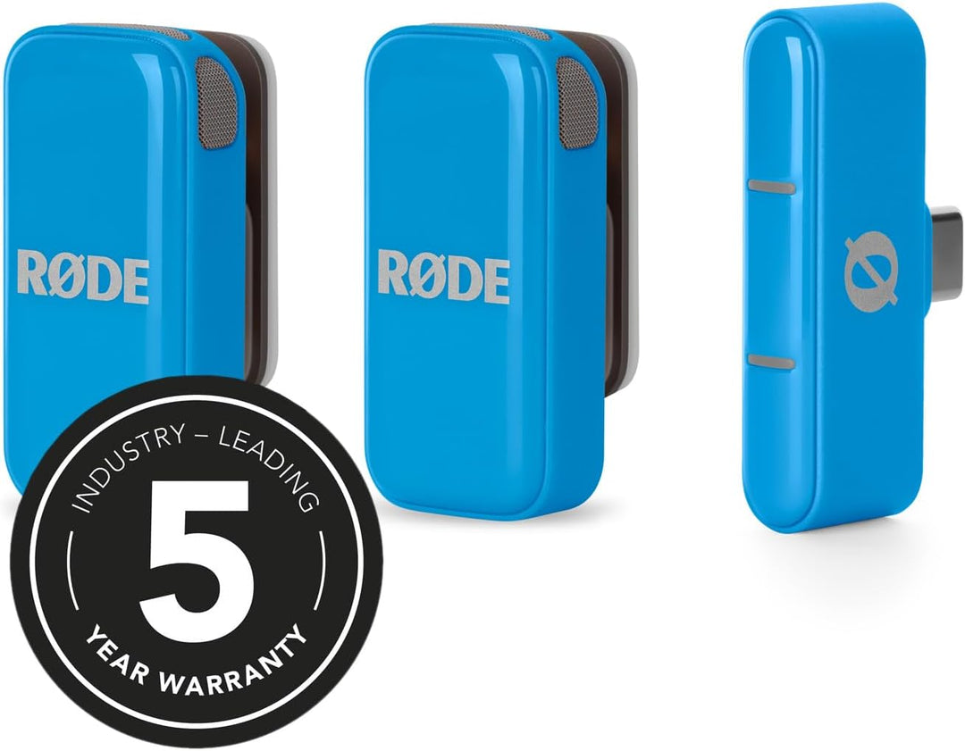 Rode Wireless Micro Drahtloses Mikrofon-System USB-C für Smartphones Blau mit keepdrum Mikrofasertuc