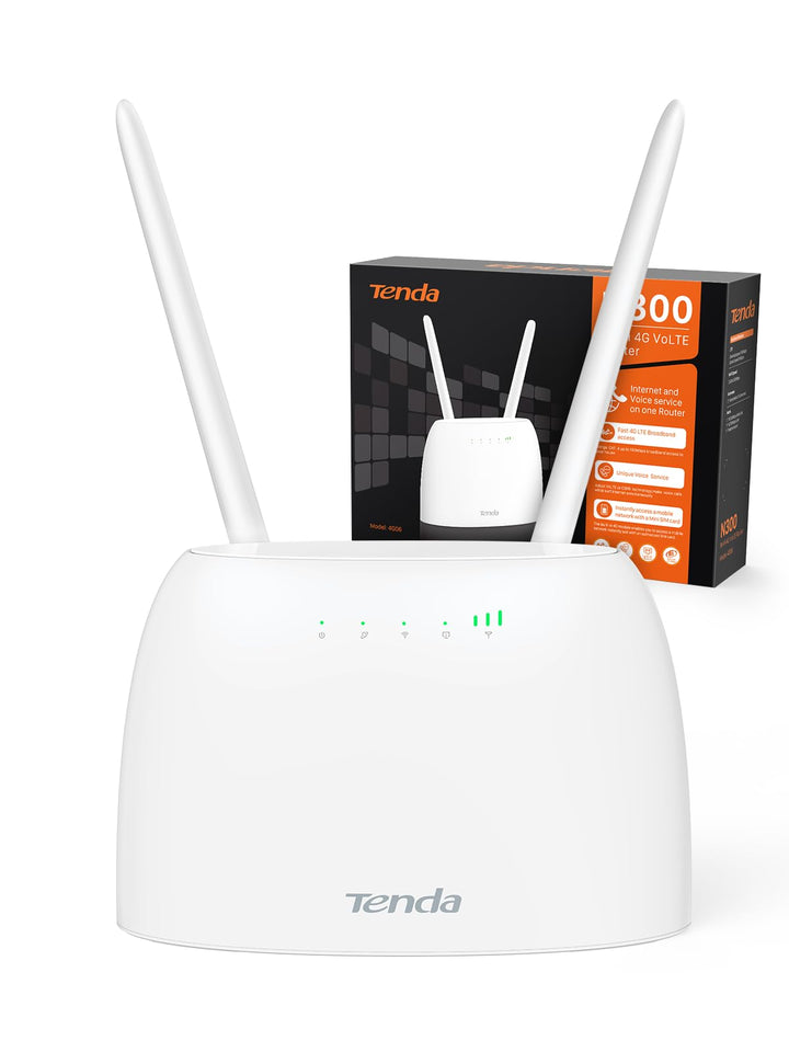 Tenda 4G06 4G VoLTE WLAN Router für SIM Karten (150 Mbit/s im Download, 50 Mbit/s im Upload, 300 Mbi