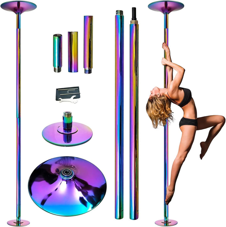 PRIOR FITNESS Pole Dance Tanzstange 45mm von 2,35 bis 2,74 m Höhenverstellbar,2 Modi: drehend/statis