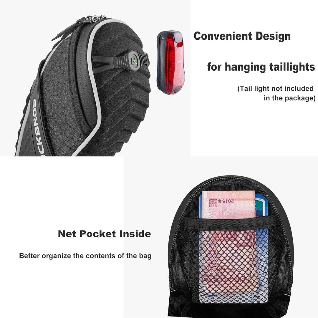 ROCKBROS Satteltasche für Fahrrad, MTB, Fahrradtasche hinten, Sattel, 1,5 l, wasserdicht, reflektier
