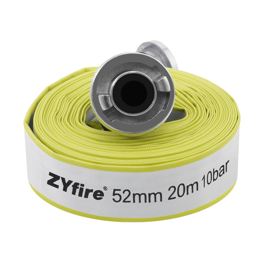 ZYfire Feuerwehrschlauch 52mm x 20m | 2 Zoll Feuerschlauch mit C-Storz Kupplung | flexibler Wassersc