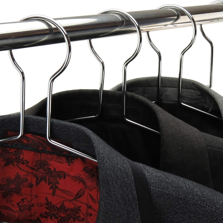 Hangerworld 10 Robuste Sicherheits-Kleiderbügel 43cm Chrom Hotel-Kleiderbügel für schwere Kleidung 4