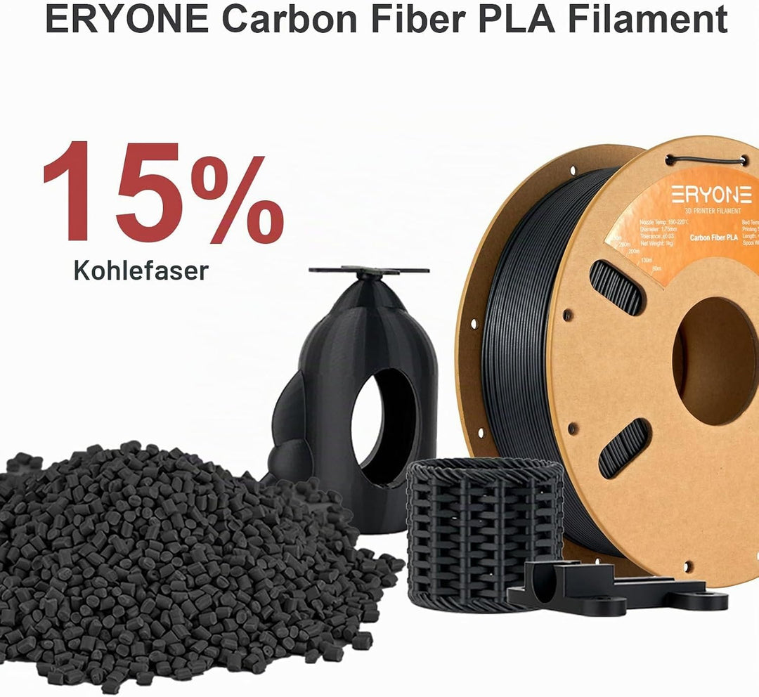 ERYONE Carbon Fiber PLA Filament 1.75mm +/- 0.03mm, 3D Drucker Filament, Fit Most FDM Printer, PLA C