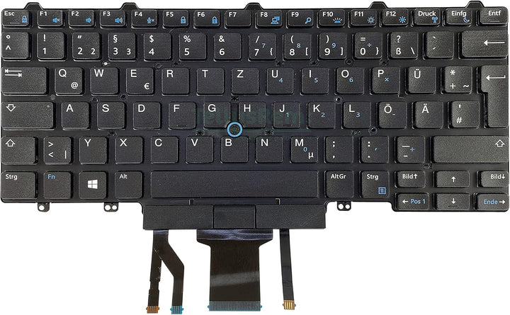 TellusRem ersatztastatur Deutsche Hintergrundbeleuchtung für Dell Latitude E5450, Latitude E7450, La