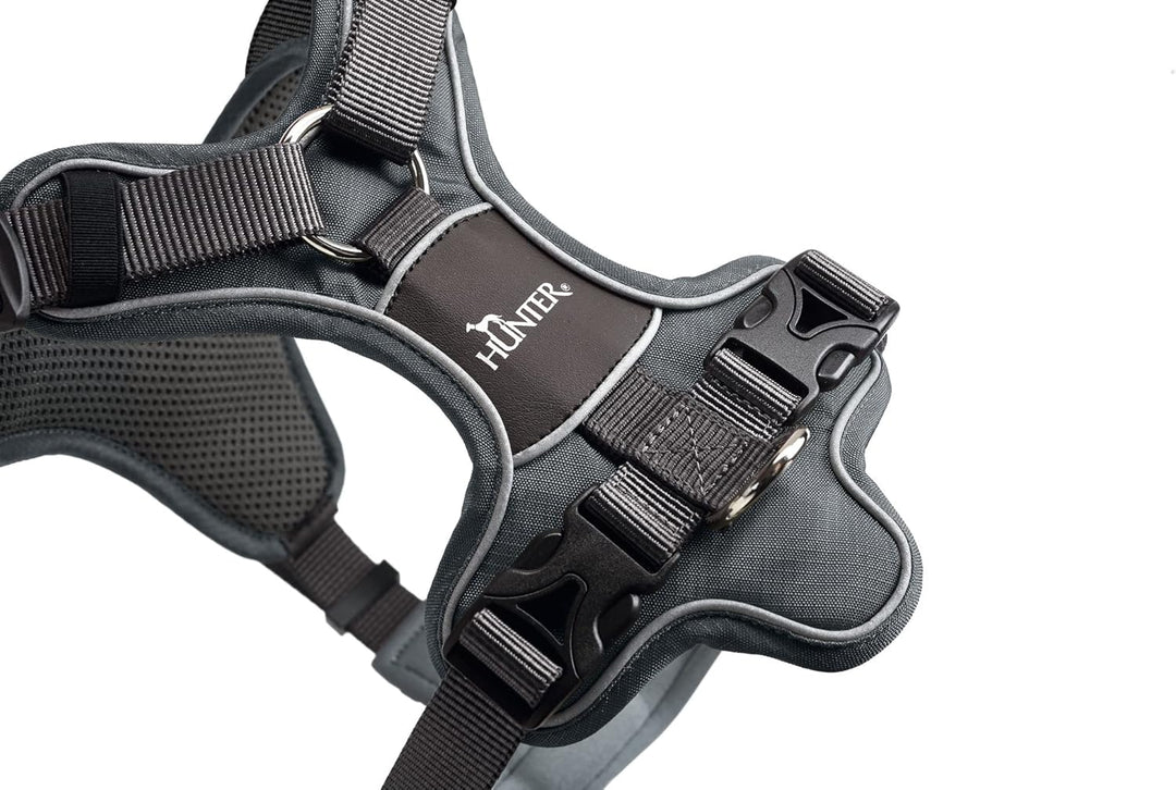HUNTER DIVO Hundegeschirr, L, 72-100 cm, grau/grau 72 - 100 cm grau/grau, 72 - 100 cm grau/grau