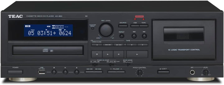 Teac AD-850-SE CD-Player & Kassettenspieler mit USB-Aufnahme & Wiedergabe (Mikrofoneingang, Echoeffe